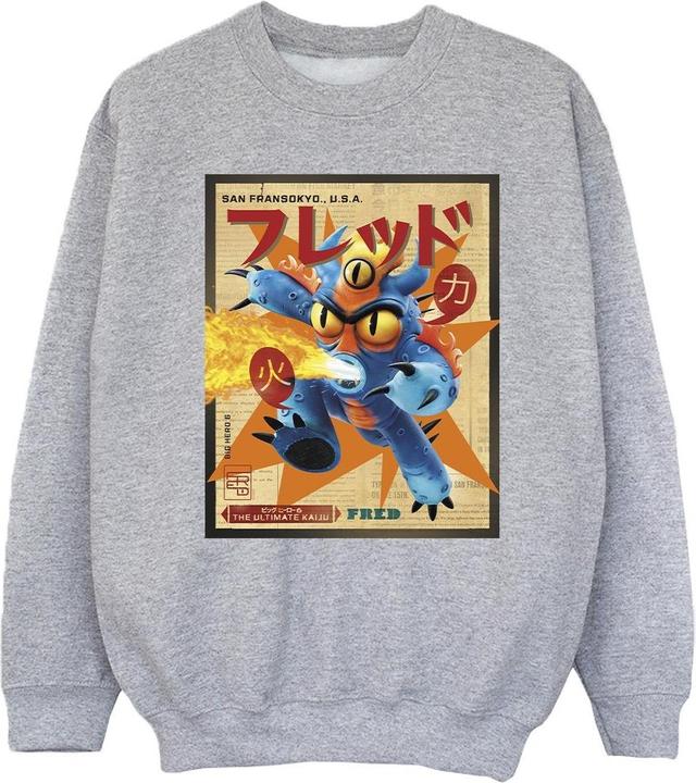 Actual product image Disney Girls Big Hero 6 Baymax Fred Newspaper Sweatshirt (152, 158)