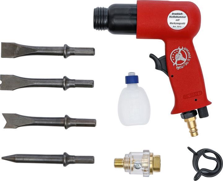 Actual product image BGS Air Hammer Chisel Set 8 pcs. (Rechargeable battery operated)