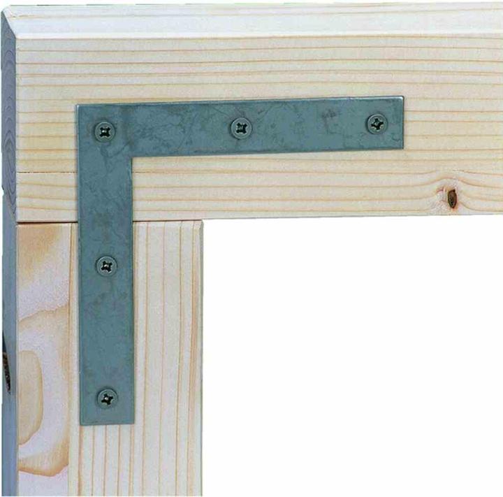 Actual product image Alberts Square corner bracket 120 x 120 x 20 mm, sendzimir galvanised, 1 pc. (Corner angles, 40 pcs.)