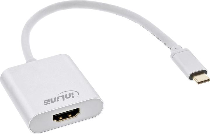 Immagine prodotto InLine USB Display Converter USB Typ-C maschio a HDMI femmina DP Alt Mode 4K2K argento 0.2m (HDMI, 20 cm)