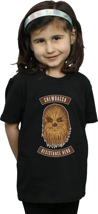 Actual product image Star Wars Girls The Rise Of Skywalker Chewbacca Resistance Hero Cotton T-Shirt (128)