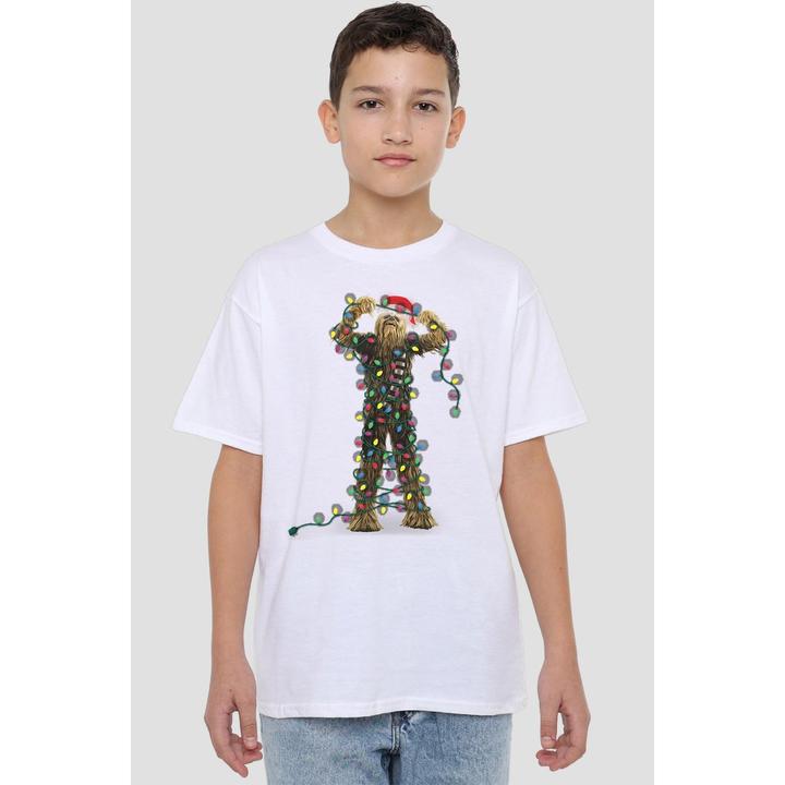 Actual product image Star Wars Childrens/Kids Chewbacca Fairy Lights Christmas T-Shirt (140)
