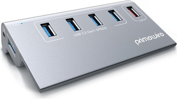 Image du produit Primewire Hub 5 ports USB 3.2 Gen.1 Actif avec adaptateur secteur & câble USB, Hub de données USB 3.0 5 (5 Ports)