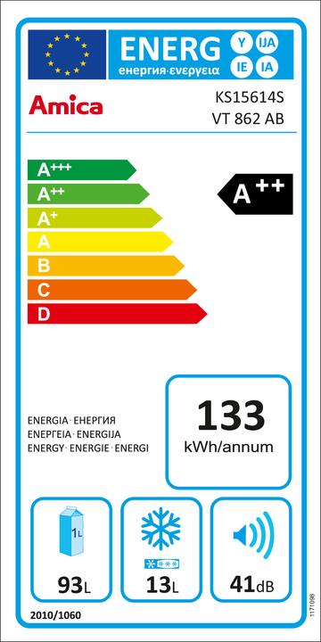 Label énergétique Amica KS 15614 S (106 l)