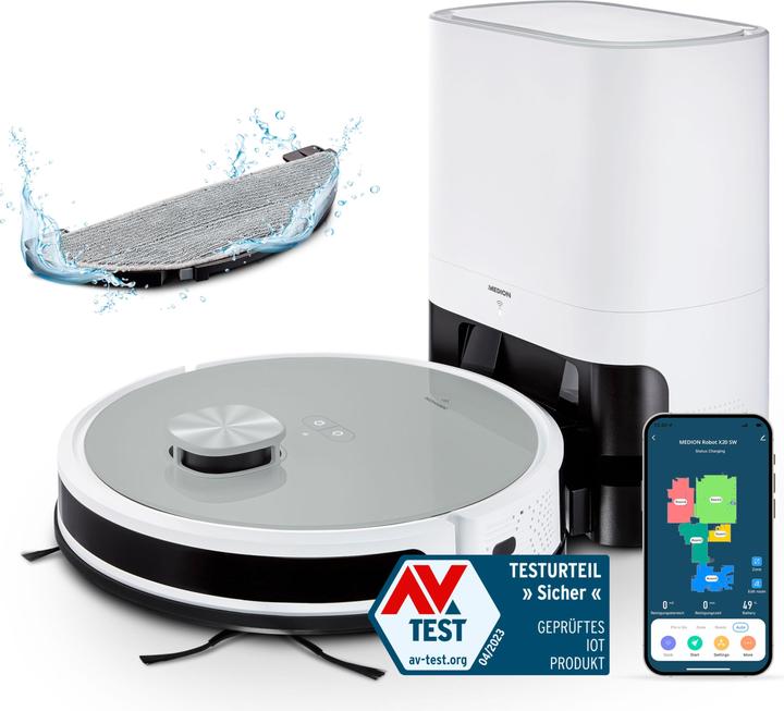 Medion MD 11500 X21 Saug-Wischroboter mit Laser Absaugstation (Saugwischroboter)
