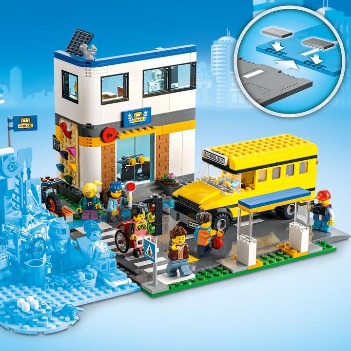 Actual product image LEGO School with school bus (60329, LEGO City)
