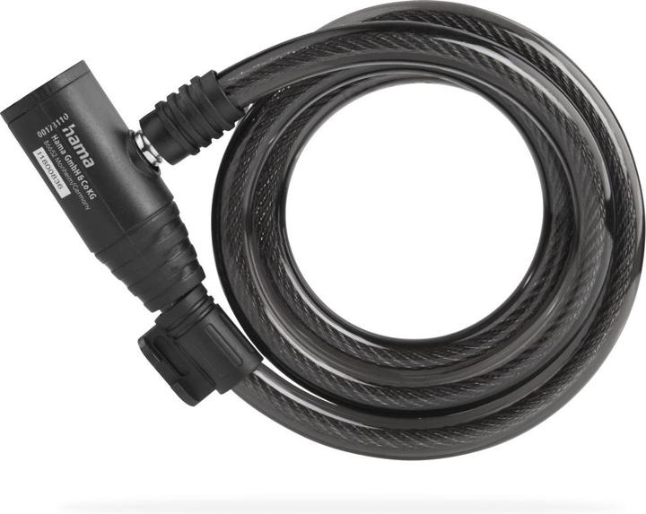 Actual product image Hama Fahrrad-Spiralkabelschloss, 120 cm, Schwarz