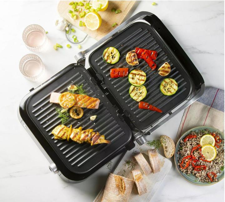 Immagine prodotto Domo Genius Grill elettrico a contatto Rivestimento antiaderente, con display Acciaio inox, nero (Spina UE)