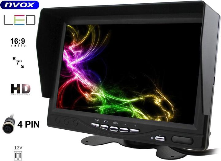 Immagine prodotto Nvox Monitor auto lcd da 7 pollici 4pin 12v 24v e 2 telecamere