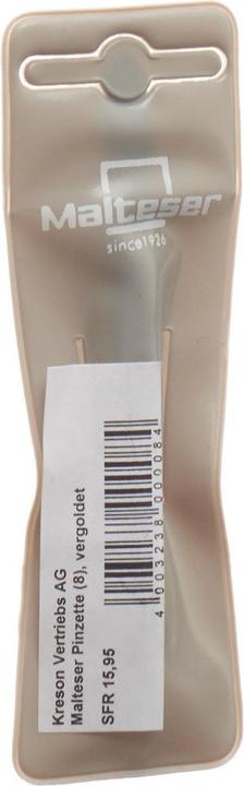 Produktbild Malteser Pinzette schräg 9 cm No 8 Gold