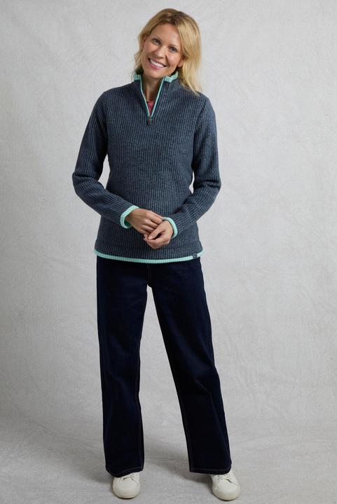 Actual product image Weird Fish Womens/Ladies Beye Grid Eco Friendly Quarter Zip Fleece Top (42 D)