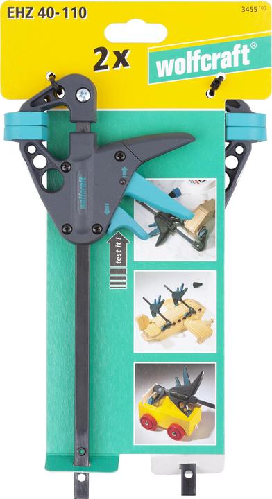 Image du produit wolfcraft wolfcraft 2 EHZ - Mini-Einhandzwingen 40/110mm (110 mm)