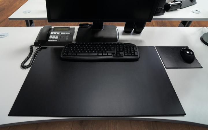 Image du produit Helit Tapis de souris "the leather pad", en cuir, noir Surface en cuir véritable