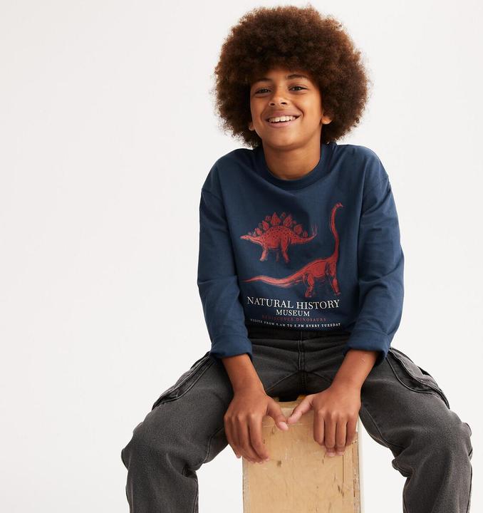 Image du produit La Redoute Collections T-shirt à manches longues imprimé dinosaure (94)