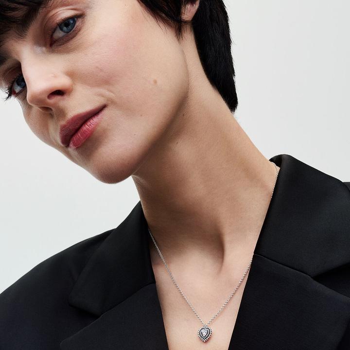 Actual product image Pandora Sparkling heart halo necklace (Silver 925, 45 cm)