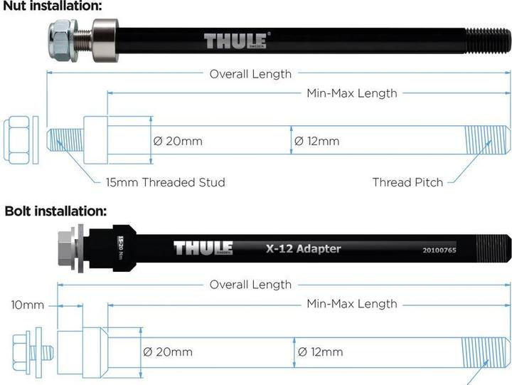 Image du produit Thule Axe enfichable Maxle M12x148x1,75mm / 167-192mm