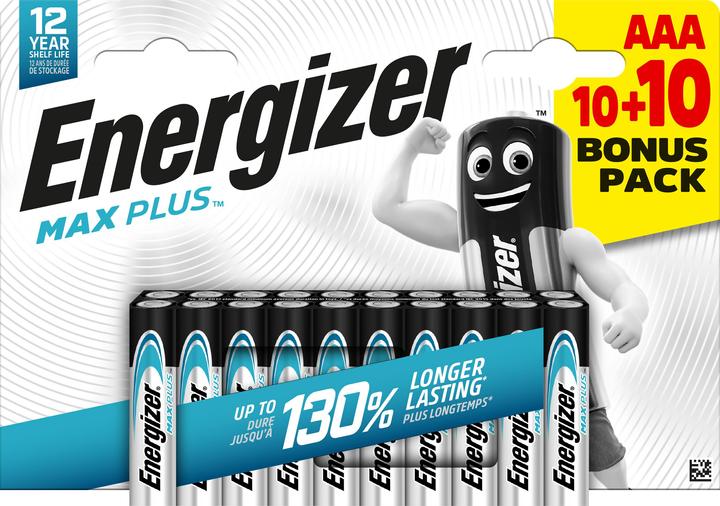 Image du produit Energizer Max Plus Micro (AAA) (20 pcs, AAA, 1300 mAh)