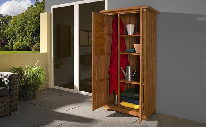Actual product image Weka Holzbau Balcony/terrace cupboard 195 A, DT, 3 shelves + full-length. Height