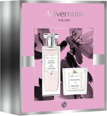 Actual product image Allvernum set for women EDP Cherry & Musk 50ml + candle Passiflora 100g