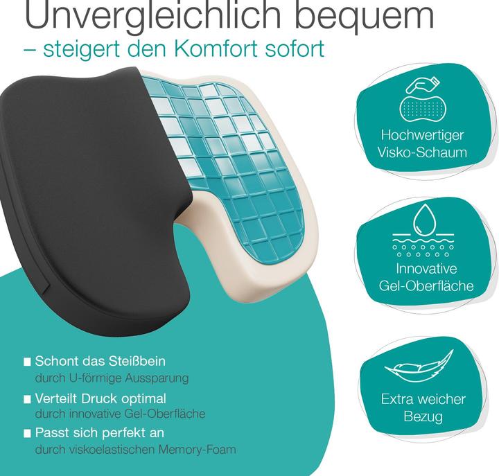 Immagine prodotto Aktivshop Sitzkissen aktiv mit Gel (45 x 35 x 7 cm)