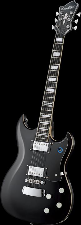 Actual product image Hagstrom Electric Guitar, Signature Pat Smear, Black Gloss (Electric guitar, Mahogany)