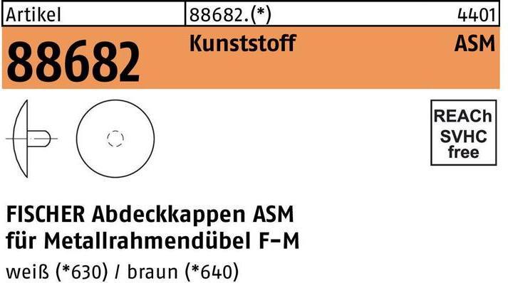 Produktbild Fischer Abdeckkappen R 88682 10 Kunststoff weiss (100 Stk.)