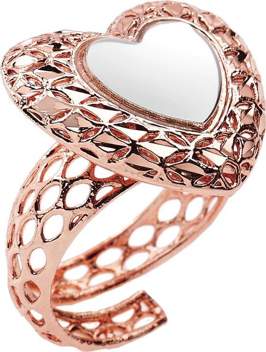 Produktbild Ottaviani Rhodium-plated bronze and rose gold ring (60)