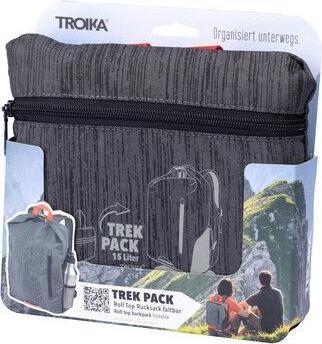 Produktbild Troika TREKPACK Roll Top Rucksack faltbar, grau/rot (15 l)