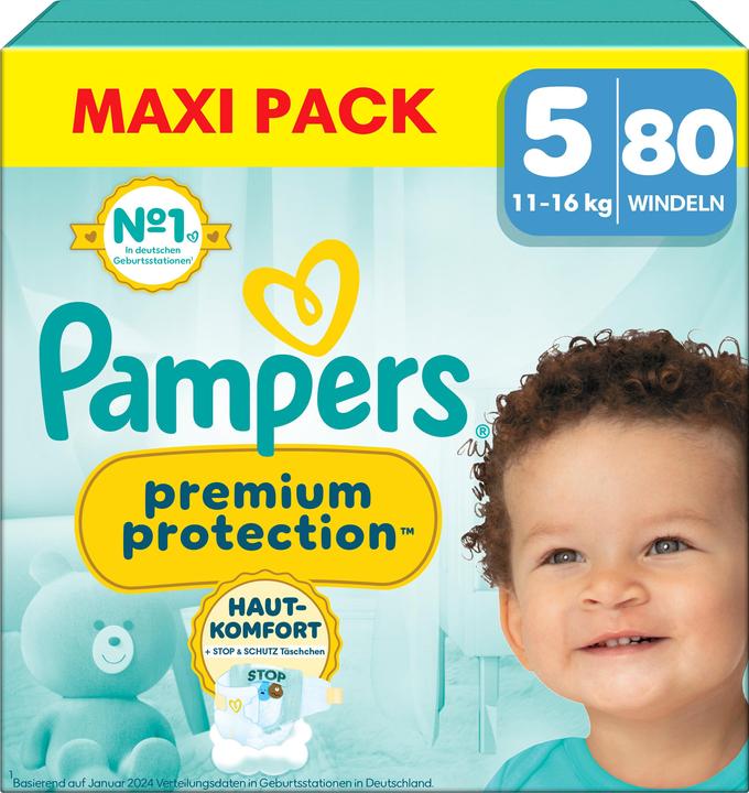 Produktbild Pampers Premium Protection (Gr. 5, Halbmonatsbox, 80 Stück)