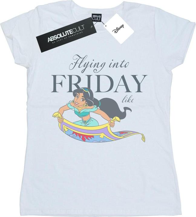 Actual product image Disney Womens/Ladies Princess Jasmine Flying Into Friday Like Cotton T-Shirt (S)