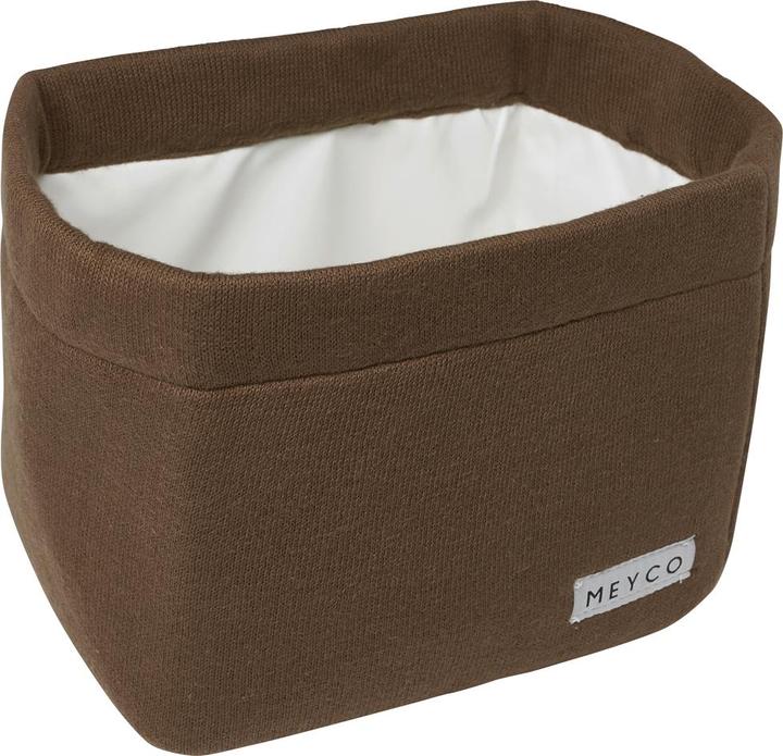 Actual product image Meyco Wrap stitch basket medium Knit basic chocolate