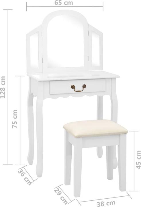 Actual product image VidaXL Leopold (65 x 36 x 128 cm)