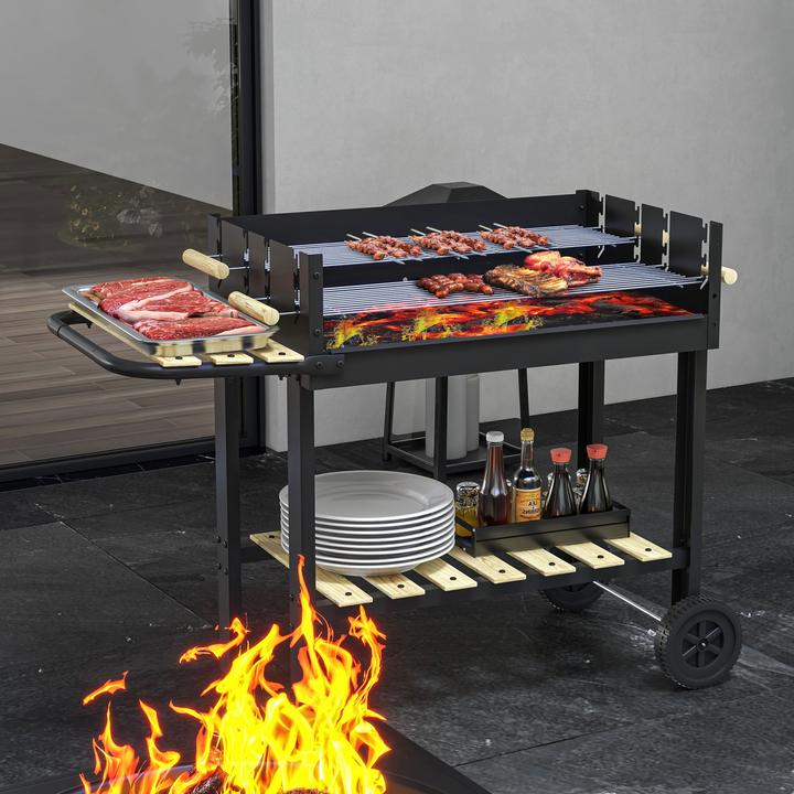 Actual product image Outsunny Charcoal grill with height-adjustable grill grates