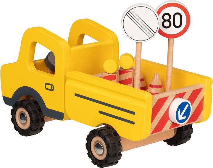 Produktbild Goki Baustellenfahrzeug mit Verkehrsschildern