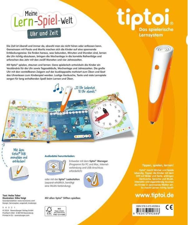 Image du produit tiptoi Meine Lern-Spiel-Welt: Uhr und Zeit (Allemand, Silke Voigt Silke Voigt, Heike Tober, 2024)