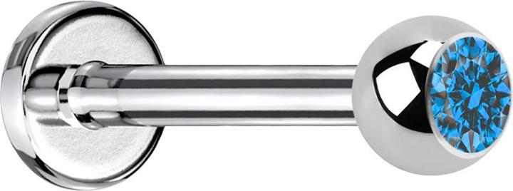 Immagine prodotto Star Piercing Labret argento con luce di cristallo a sfera (Acciaio chirurgico 316L, senza ottone)