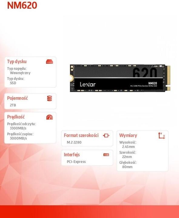 Actual product image Lexar NM620 (2000 GB, M.2 2280)
