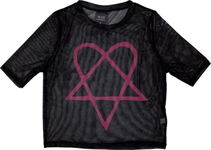 Him Pink Heartagram Netzgewebe Crop Top (Girlie)
