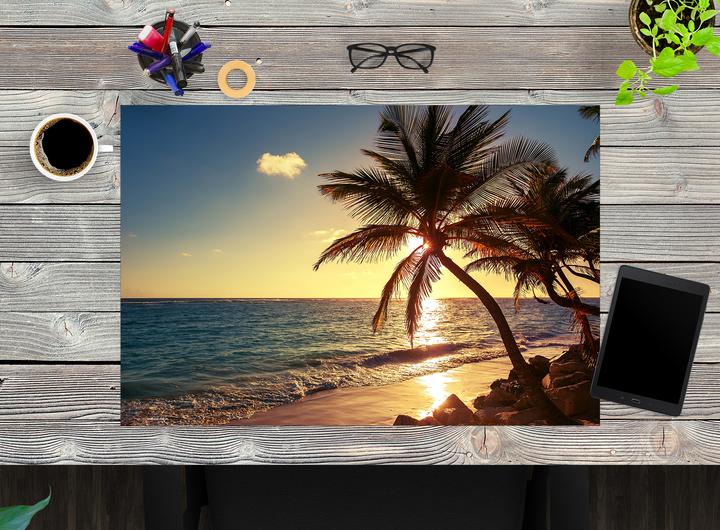 Produktbild CoverYourDesk Schreibtischunterlage Palmen am Strand (40 x 60 cm)