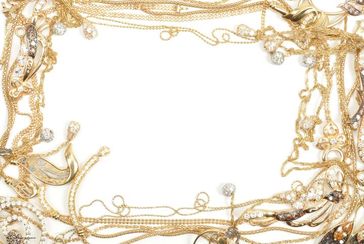 CoverYourDesk Gold jewellery with diamonds frame
