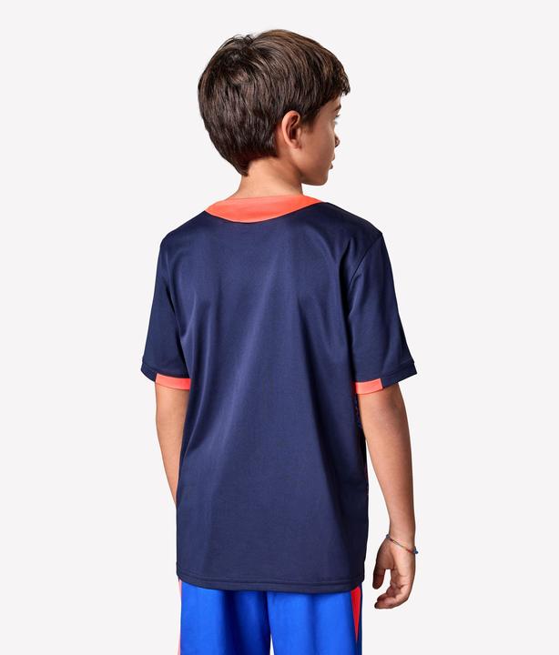 Actual product image Kipsta Kinder Fussball Trikot kurzarm - VIRALTO Kids Roarrr Rhino Streifen blau/violett (5, 6)