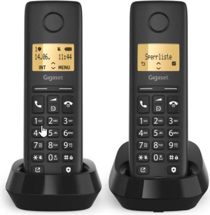 Produktbild Gigaset Pure 100 Duo DECT Clip Eco sw