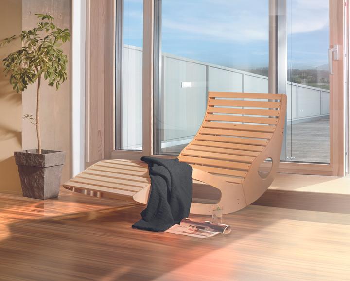Actual product image Weka Holzbau Sauna wellness lounger Weka 165x64x95 cm made of wood ergonomic incl. sauna towel