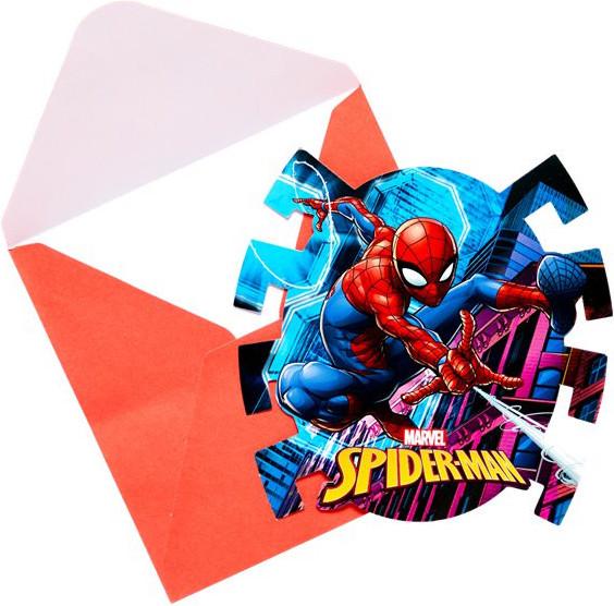 Produktbild Decorata Party Einladungskarten Spiderman Geburtstag