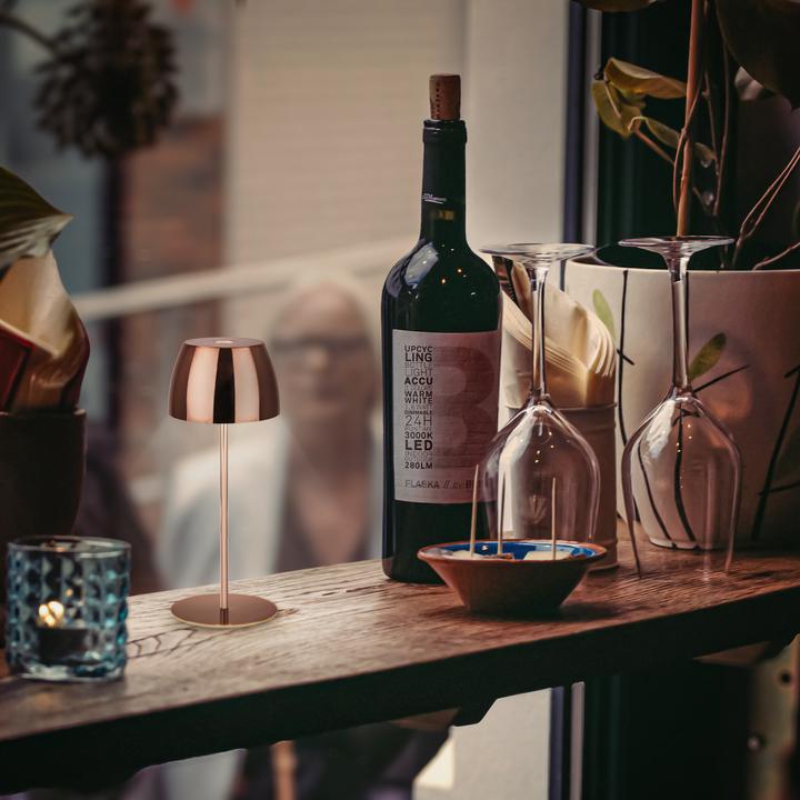 Produktbild Briloner Akku LED Tischleuchte - Mini, Touch, Kupfer glänzend (150 lm)