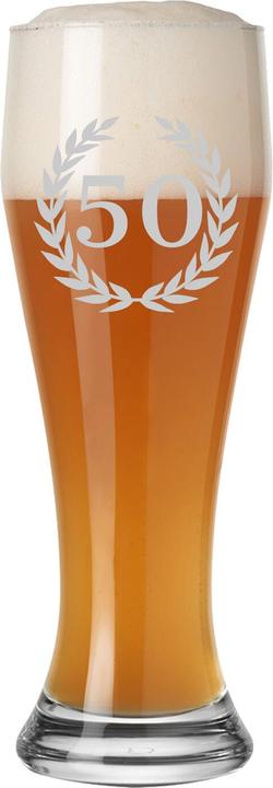 Produktbild Luxentu Weissbierglas mit Gravur 50. Jubiläum (0.50 l, 1 x)
