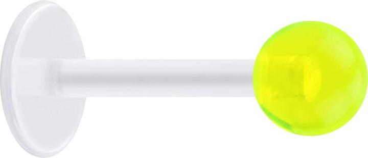 Star Piercing Micro Labret transparent mit Kugel grün transparent (ohne Messing, Acryl, Bioflex)
