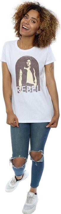 Actual product image Star Wars Womens/Ladies Han Solo Rebel Cotton T-Shirt (S)