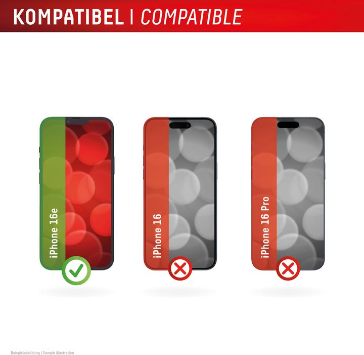 Produktbild Displex Real Glass, 2D Panzerglas + Handyhülle (1 Stück, Apple iPhone 16e)