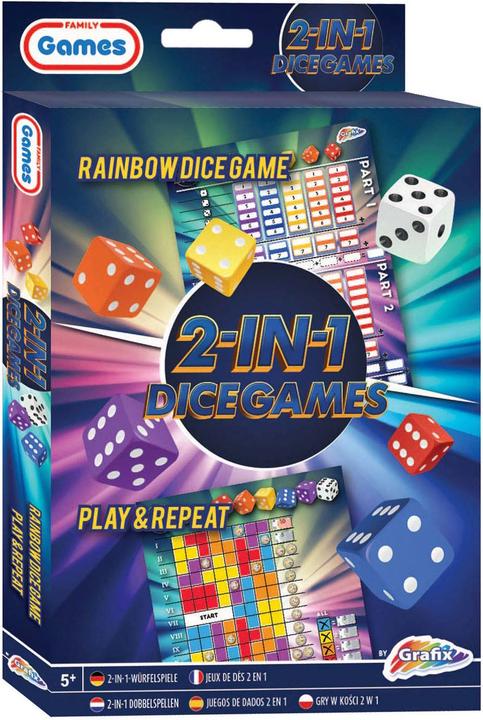 Actual product image Grafix Dice games 2in1 (Rainbow Dice & Play and Repeat) (Multilingual)